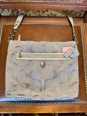Coach Light Gray Signature C Crossbody